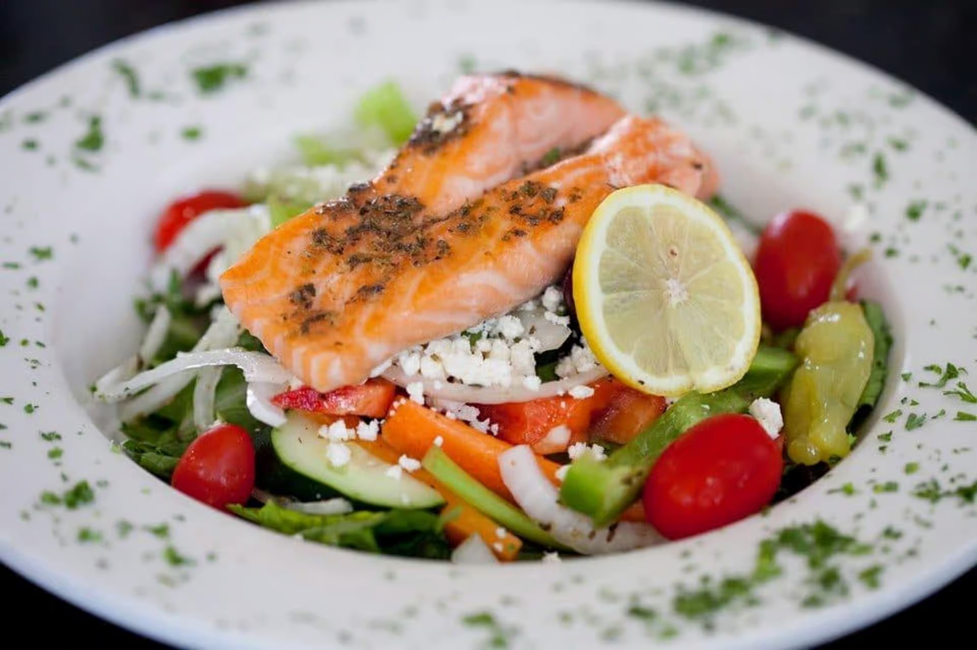 Salmon Greek Salad