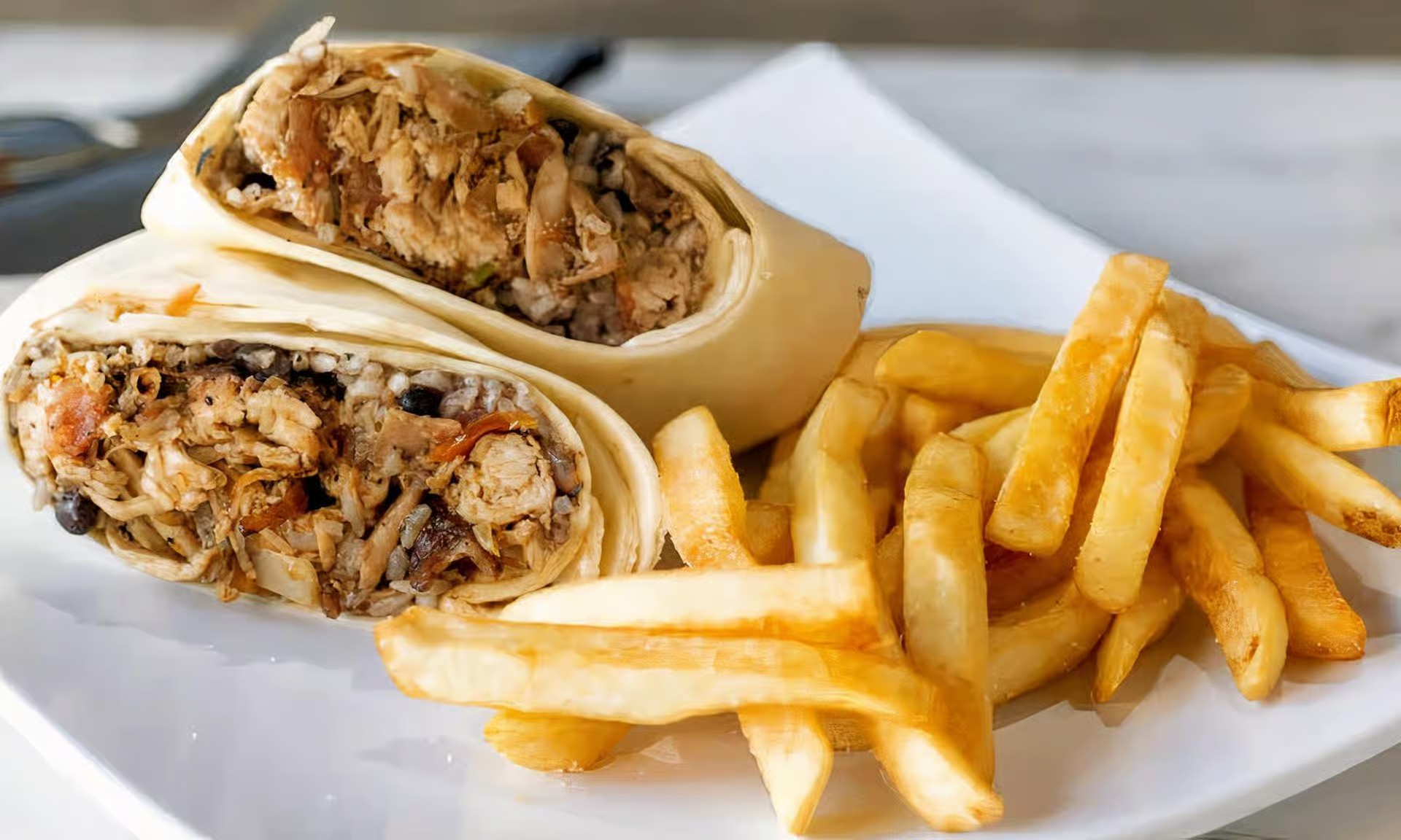Chicken Burrito w/ Soda — Las Brasas Charcoal Chicken