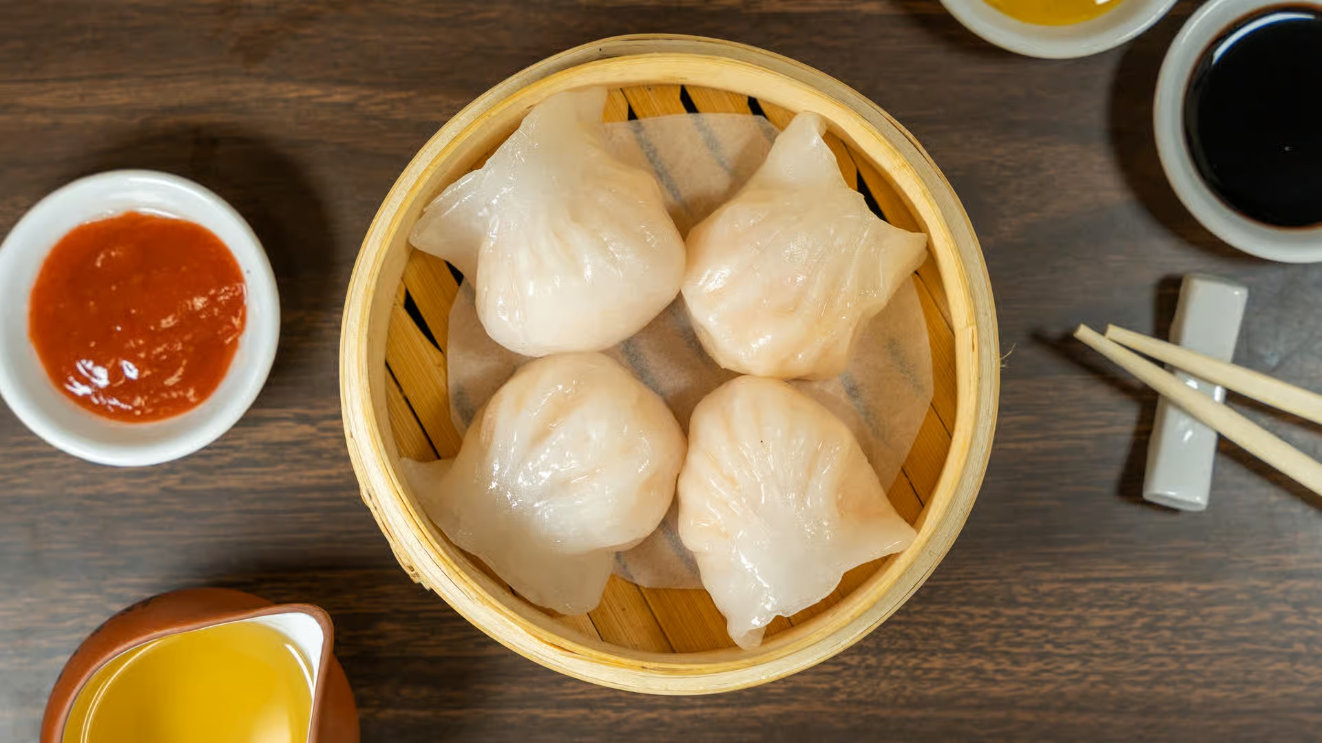 Shrimp Dumplings ( 4 pcs) 蝦餃皇4件